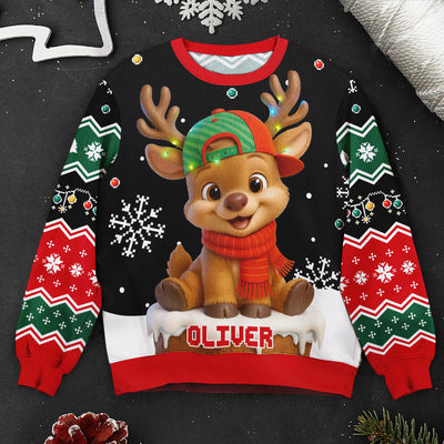 Baby Reindeer Christmas - Personalized Ugly Sweater