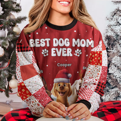 Best Dog Mom Dog Dad Ever - Personalized Ugly Sweater