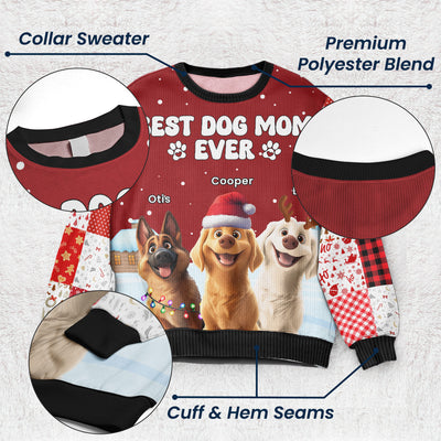Best Dog Mom Dog Dad Ever - Personalized Ugly Sweater
