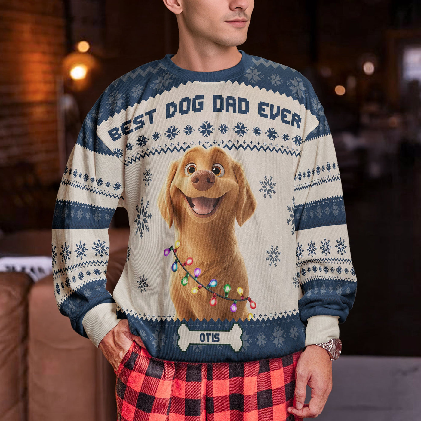 Best Dog Mom Ever - 3D Style - Personalized Ugly Sweater