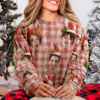 Custom Face Christmas Silly Family, Friends, Co-Workers - Personalized Ugly Sweater
