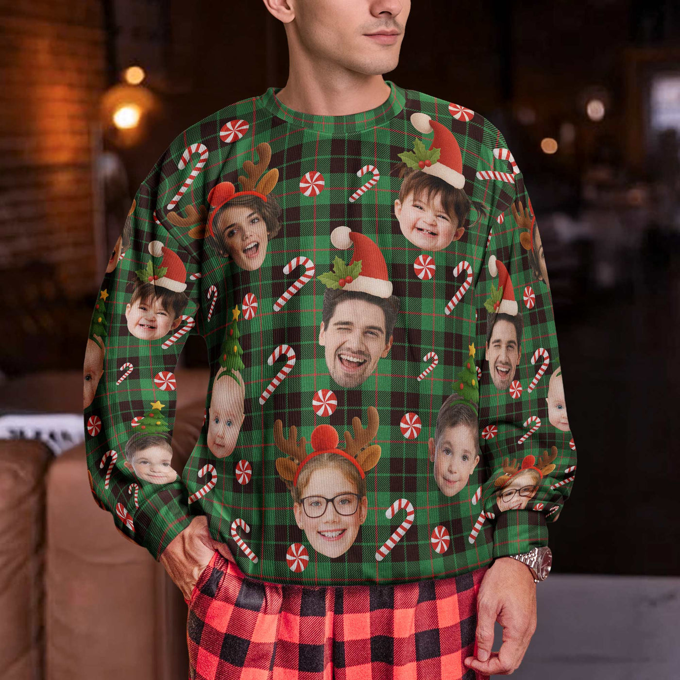 Custom Face Christmas Silly Family, Friends, Co-Workers - Personalized Ugly Sweater