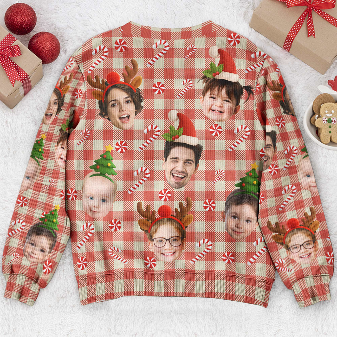 Custom Face Christmas Silly Family, Friends, Co-Workers - Personalized Ugly Sweater