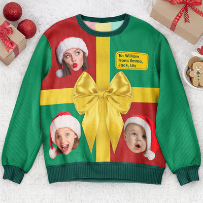 Custom Funny Photo Suprise Christmas Gift Box - Personalized Photo Ugly Sweater