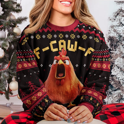 Funny Ugly Sweater For Xmas Party - Humorous F-Caw-F - Personalized Ugly Sweater