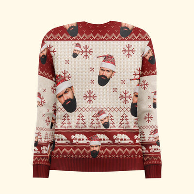 Merry Christmas Sh!*ter's Full - Personalized Photo Ugly Christmas Sweater