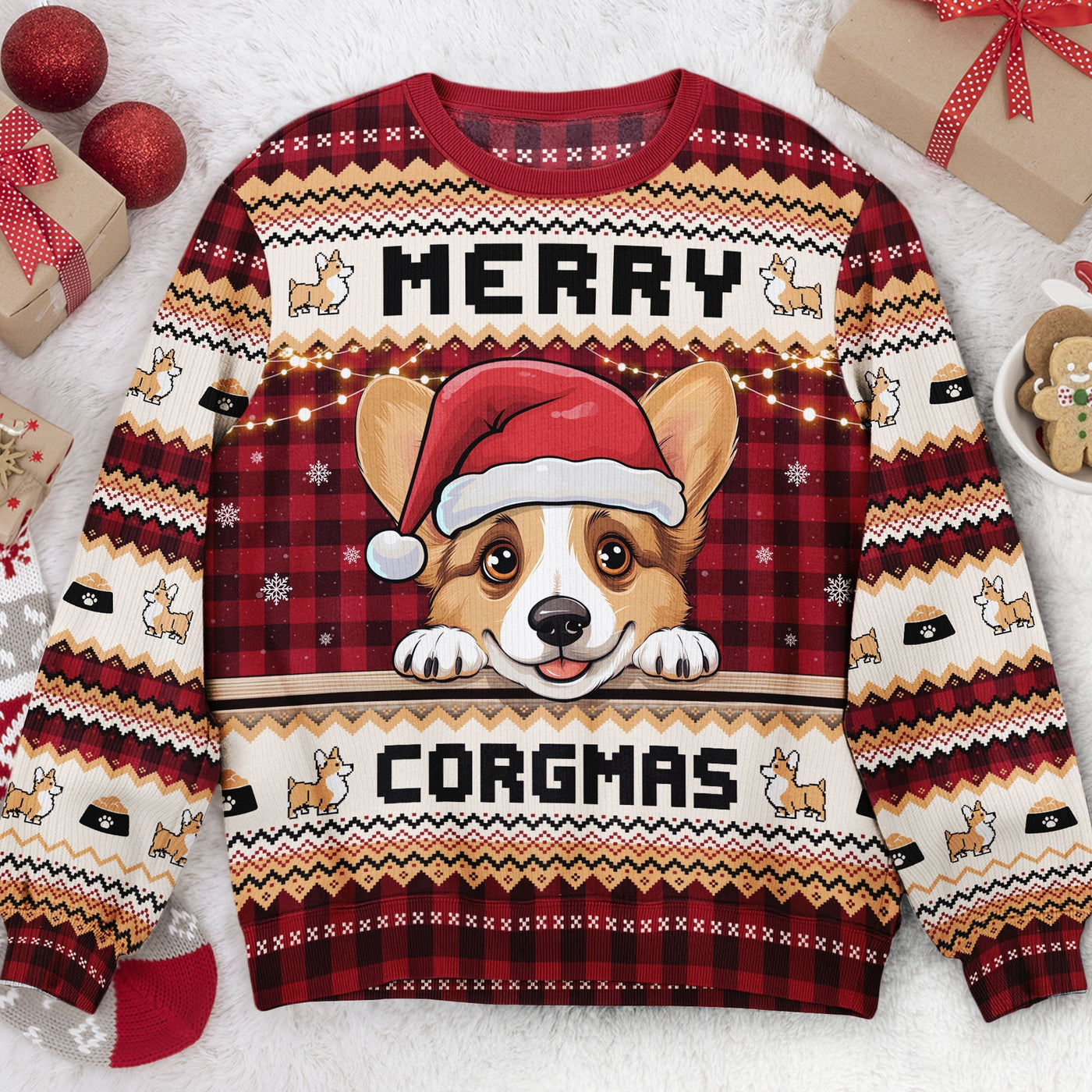 Merry Corgmas - Personalized Ugly Sweater
