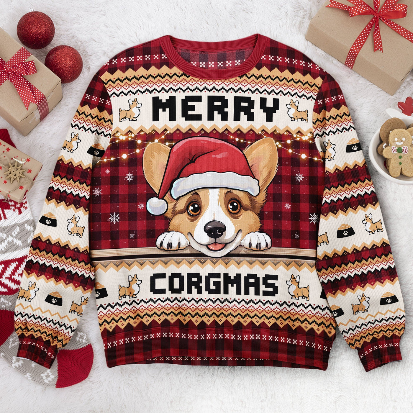 Merry Corgmas - Personalized Ugly Sweater