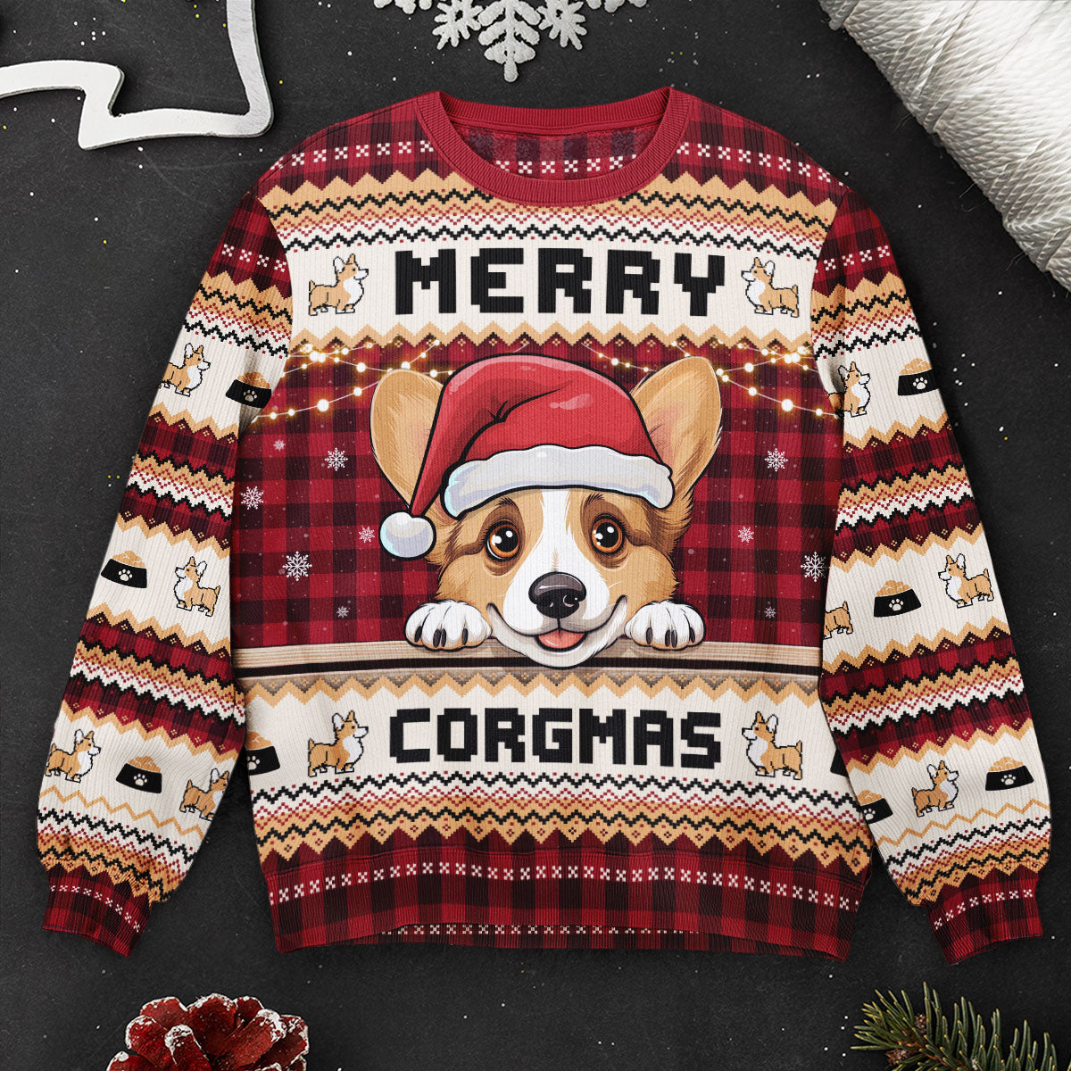 Merry Corgmas - Personalized Ugly Sweater
