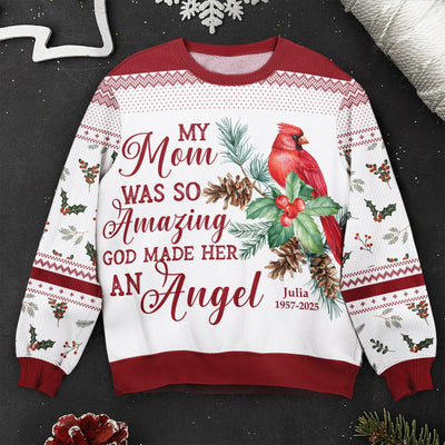 My Angels, Memorial Cardinal - Personalized Ugly Sweater