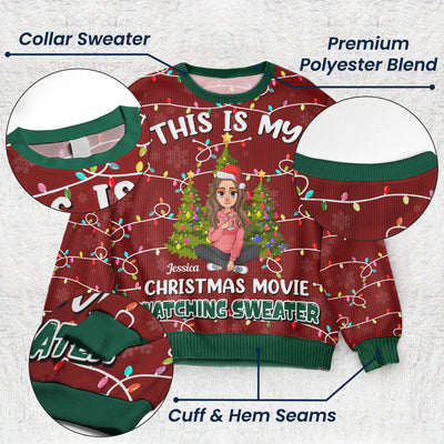 My Christmas Movie Watching Sweater - Personalized Ugly Sweater