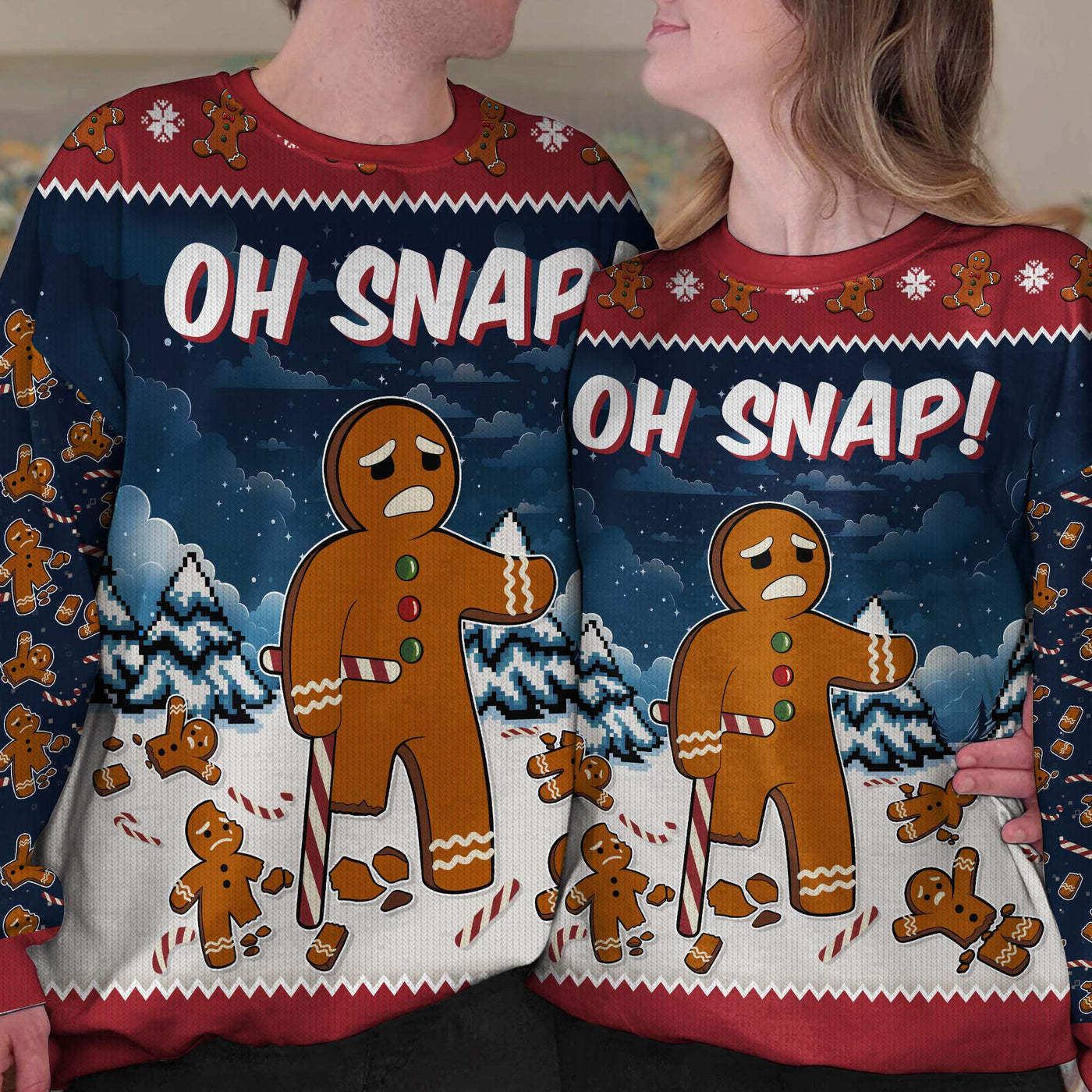 Oh Snap Gingerbread Funny For Men, Women - Personalized Ugly Sweater