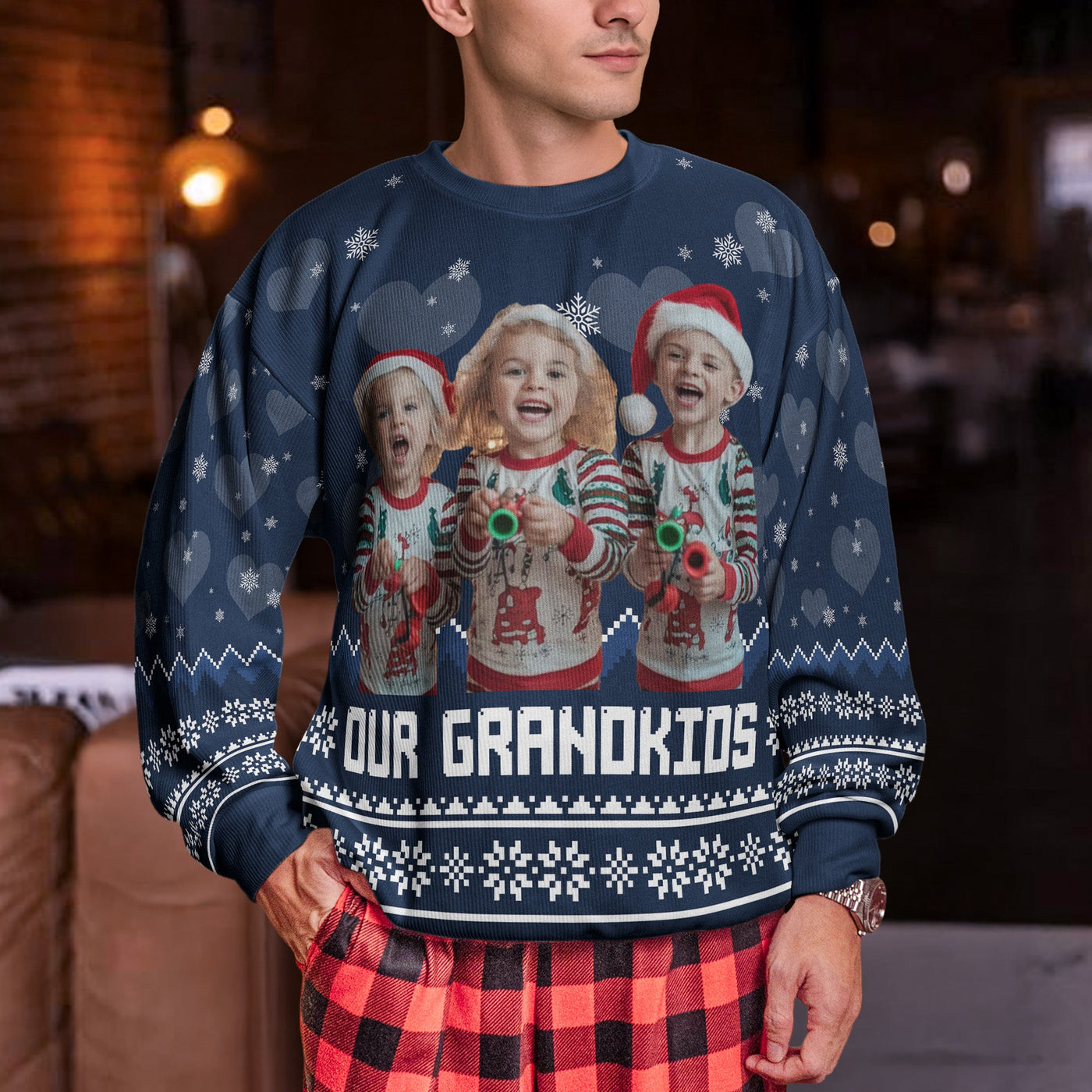 Our Grandkids - Personalized Photo Ugly Sweater