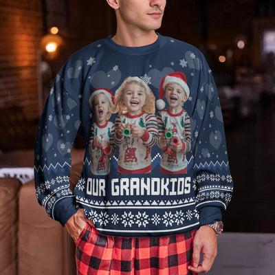 Our Grandkids - Personalized Photo Ugly Sweater