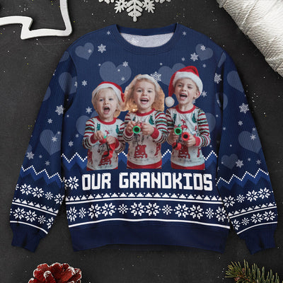 Our Grandkids - Personalized Photo Ugly Sweater
