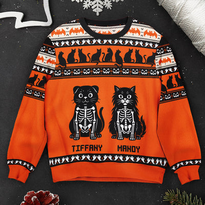 Pumpkins Cats Dogs Skeleton Halloween Fall Witch - Personalized Halloween Sweater