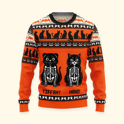 Pumpkins Cats Dogs Skeleton Halloween Fall Witch - Personalized Halloween Sweater