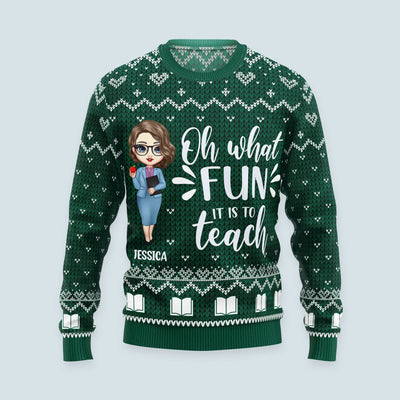 Santa's Favorite Teacher - Personalized Ugly Sweater