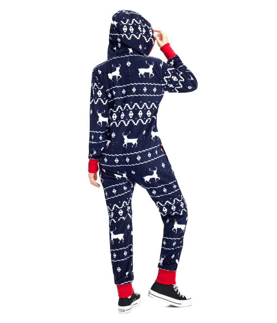 Women's Blue Reindeer Jumpsuit
