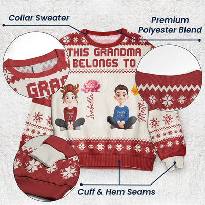 This Grandma Belongs To - 3D Cute Kids Version - Personalized Ugly Sweater