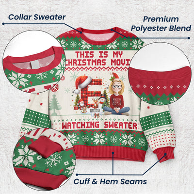 This Is My Christmas Movie Watching Sweater - Personalized Ugly Sweater