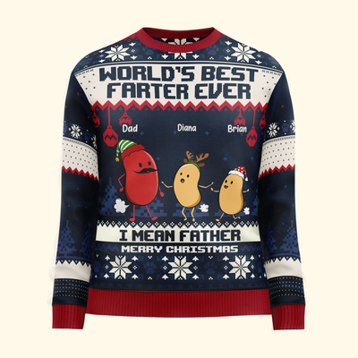 World's Best Farter Ever I Mean Father Christmas Ver - Personalized Ugly Sweater