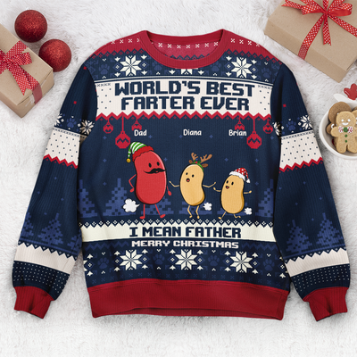 World's Best Farter Ever I Mean Father Christmas Ver - Personalized Ugly Sweater